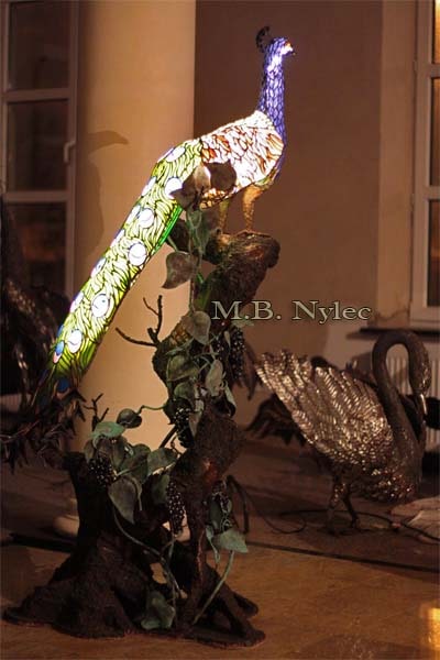 Lampe i stål, kobber og glas – billede 5