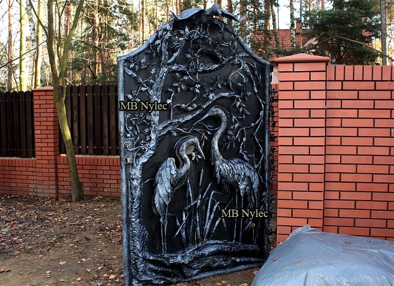 Blickdichte Jagd-Pforte mit Vögeln, beidseitig – 2