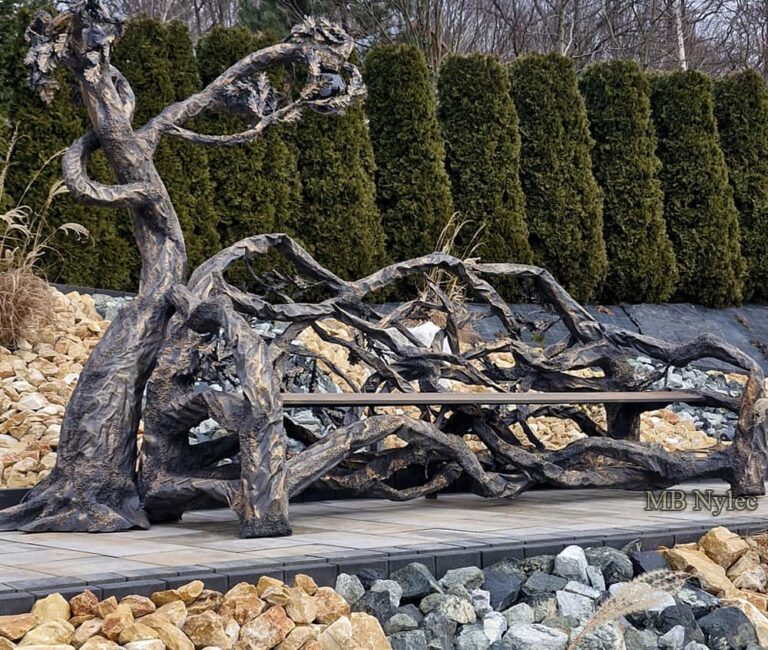 Design-Gartenbank mit Laterne (MK 84)