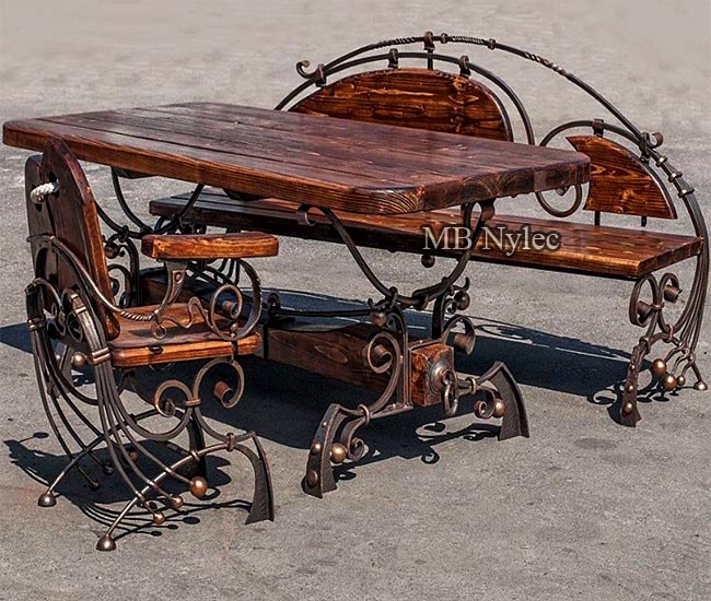 Design-Möbelset aus Schmiedeeisen MK 31