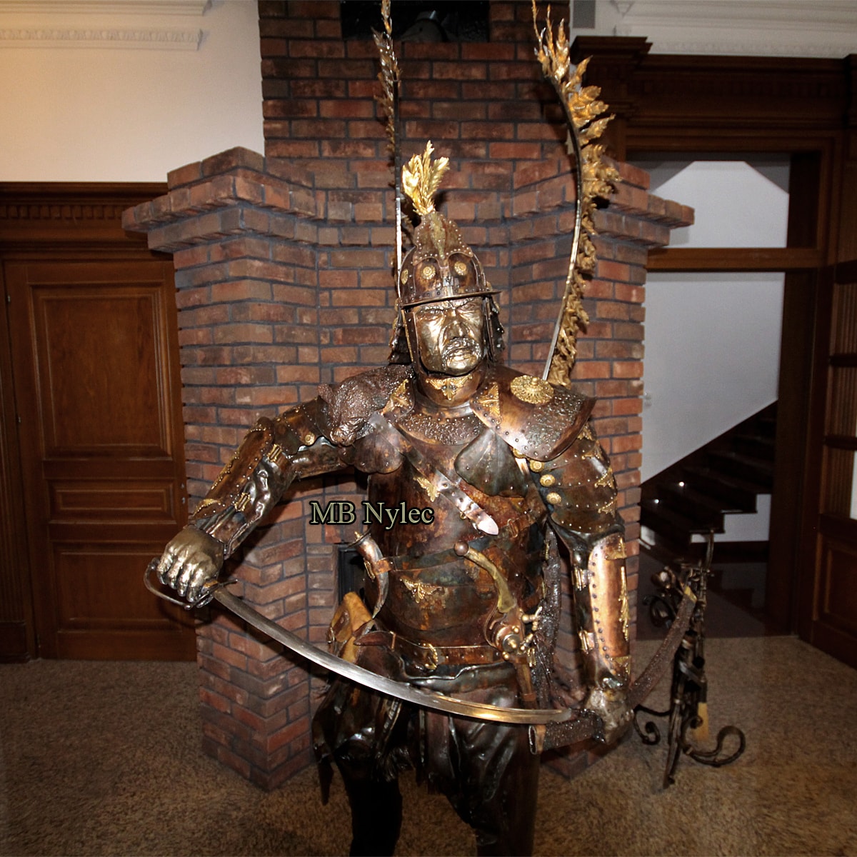 Polnischer Flügelhusar aus Stahl, 220 cm – 5