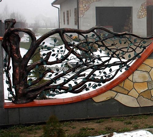 Schmiedeeiserner Zaun in Baumform BM 6