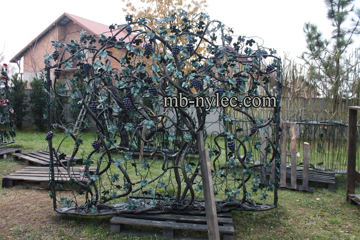 Stahl-Zaunfeld mit Weintrauben – 2