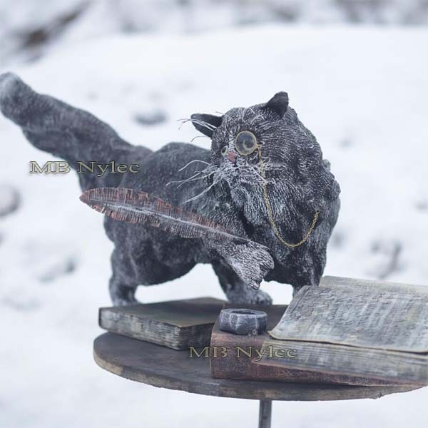 Lærd katt – stålskulptur – 1