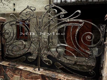 Smidesstaket i jugendstil av plattstål BP 91