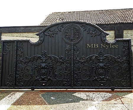 ekskluzywna pełna kuta brama w stylu orientalnym bp122