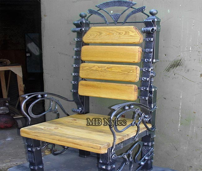 Fotel krzesło kute w stylu loft mk55