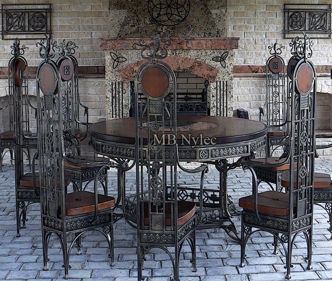 Komplet kutych mebli do zamku, pałacu mk29