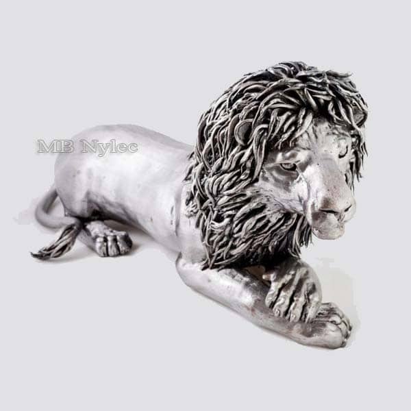 rzeźby ze stali - lew miniatura z metalu - metaloplastyka - wrought iron lion