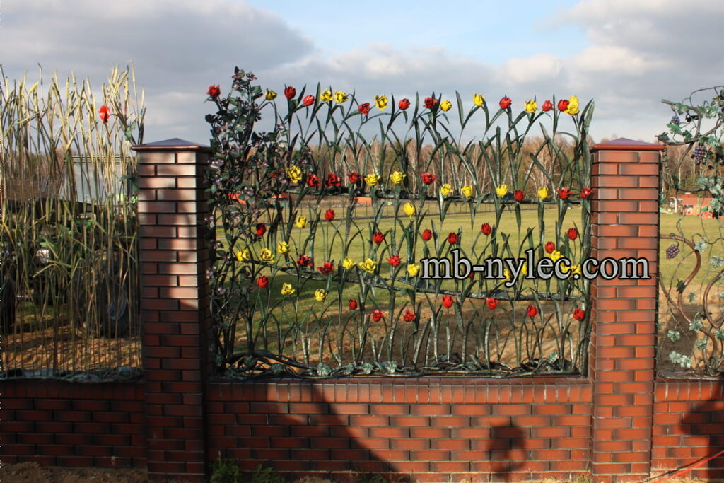 przęsło metalowe kwiatowe